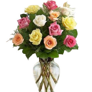 15 multi-colored roses | Flower Delivery Kostroma